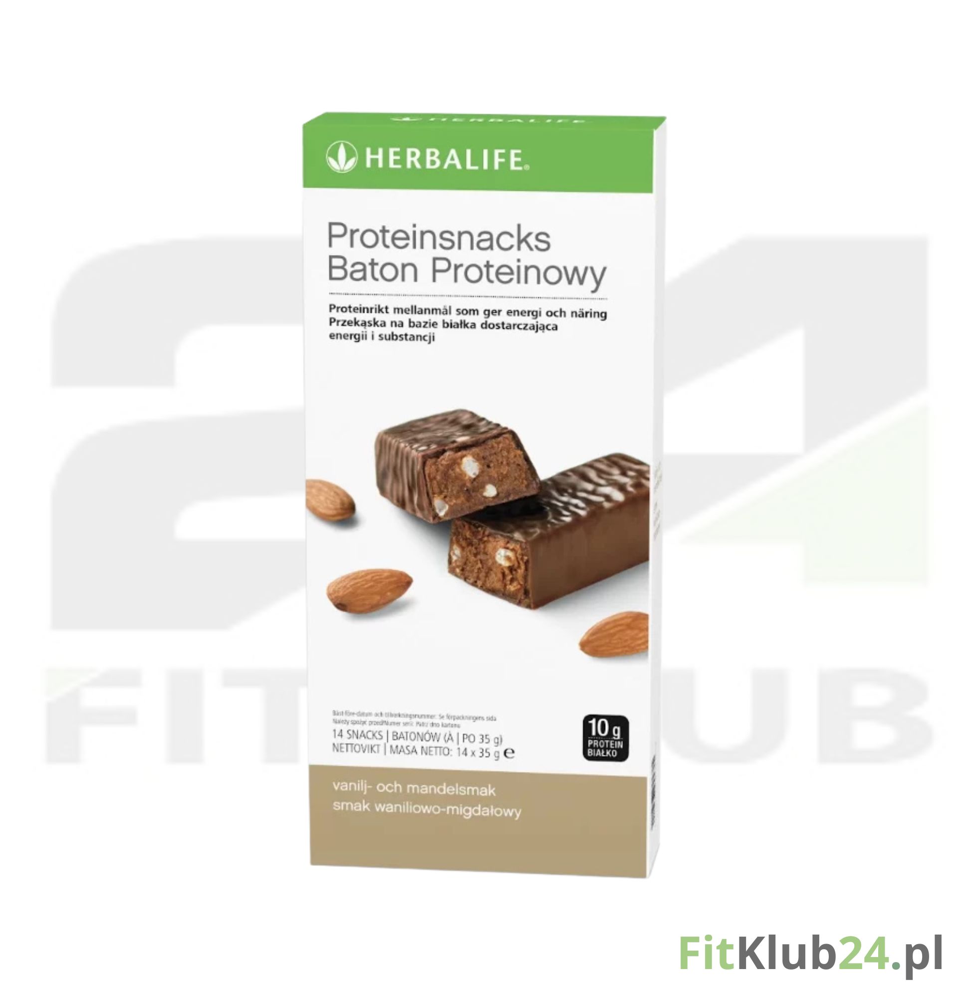 Batony proteinowe Herbalife - waniliowo migdałowe, 14szt.