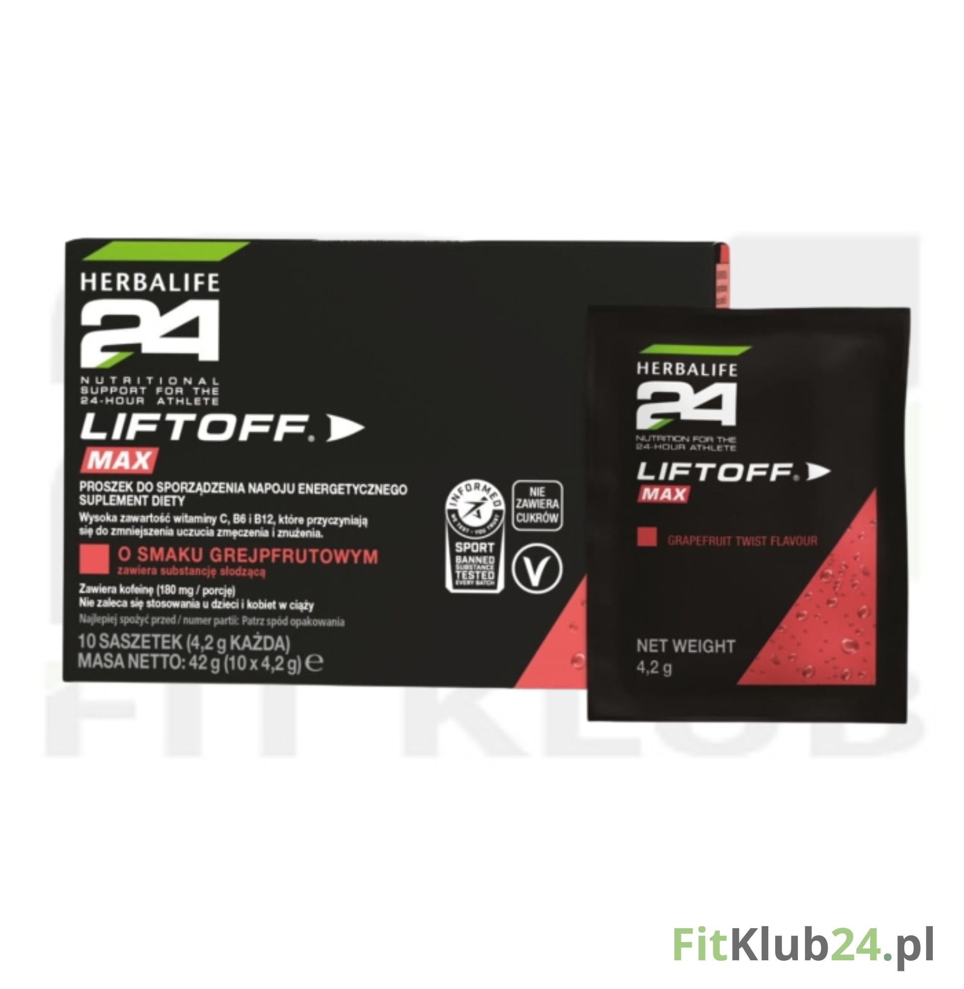 Liftoff Max Herbalife24 - 180mg kofeiny, saszetki 10szt