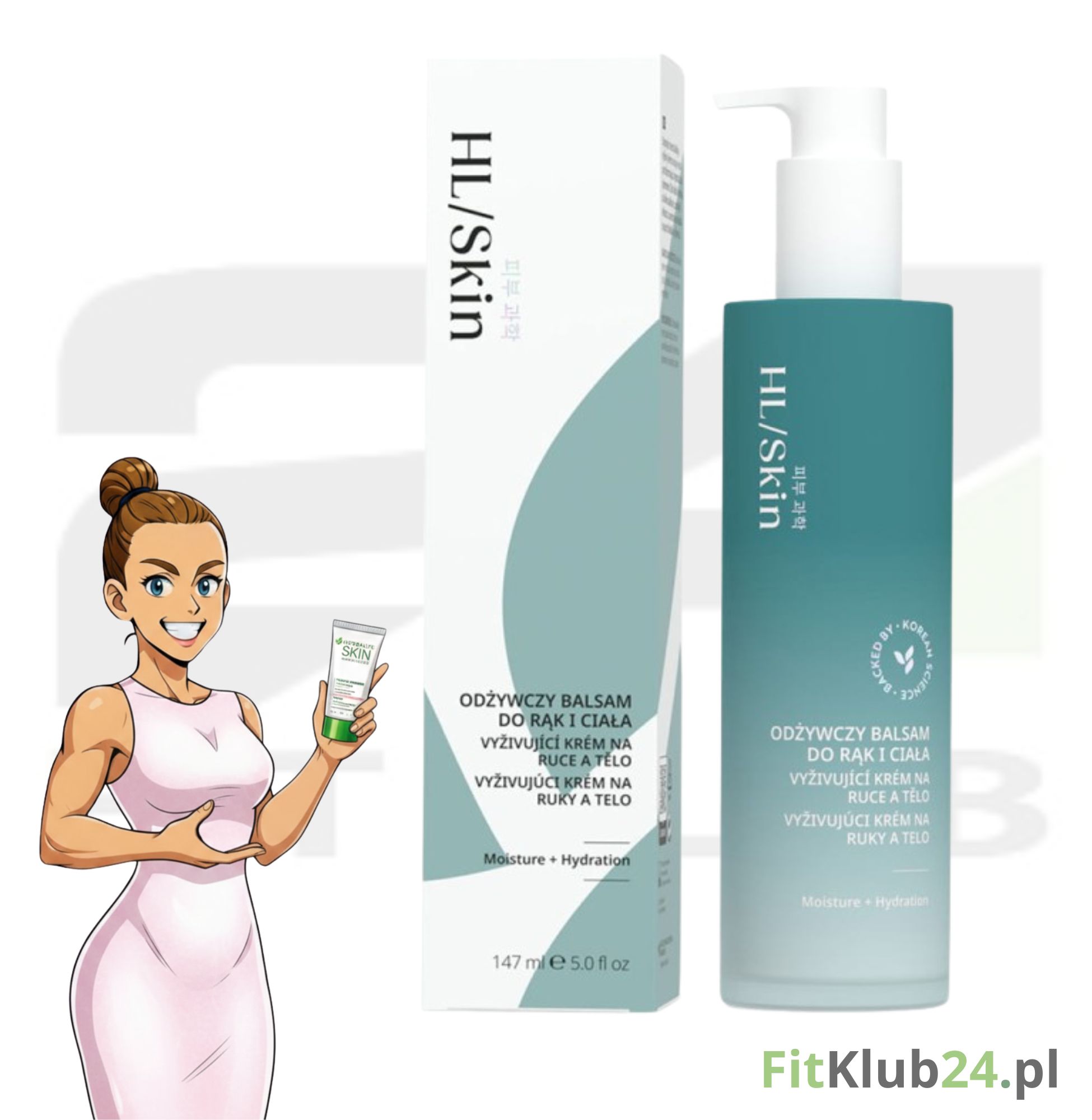HL/Skin Herbalife Odżywczy balsam do rąk i ciała 147 ml – koreańska nauka i 24h nawilżenia